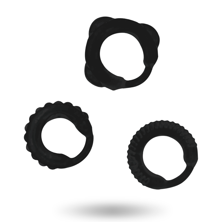 Black C-Ring Set for Enhanced Pleasure