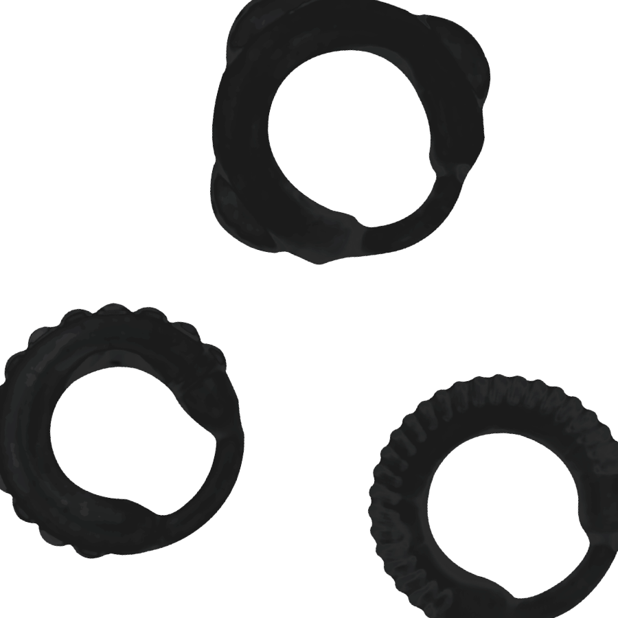 Black C-Ring Set for Enhanced Pleasure
