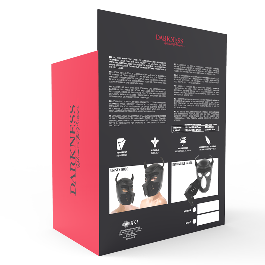 Máscara de Perro de Neopreno con Bozal Extraíble