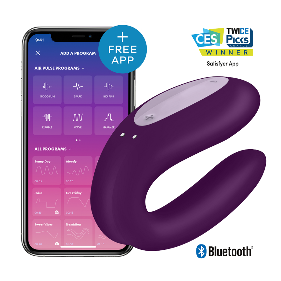 Double Joy App-Controlled Purple Vibrator