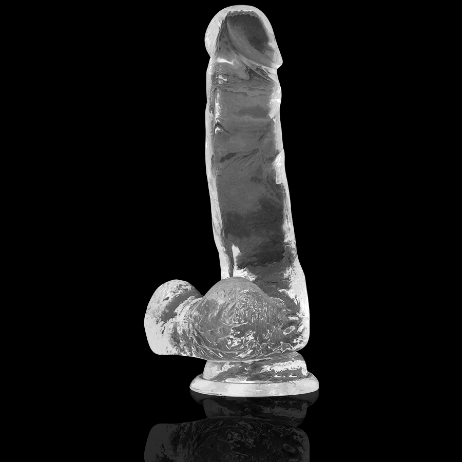 Clear Realistic Cock With Balls 18.5cm