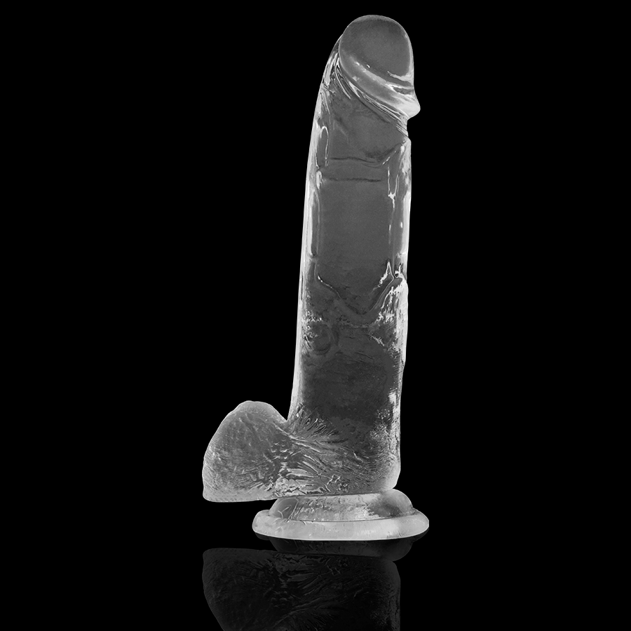 Clear 22cm Realistic Dildo with Balls