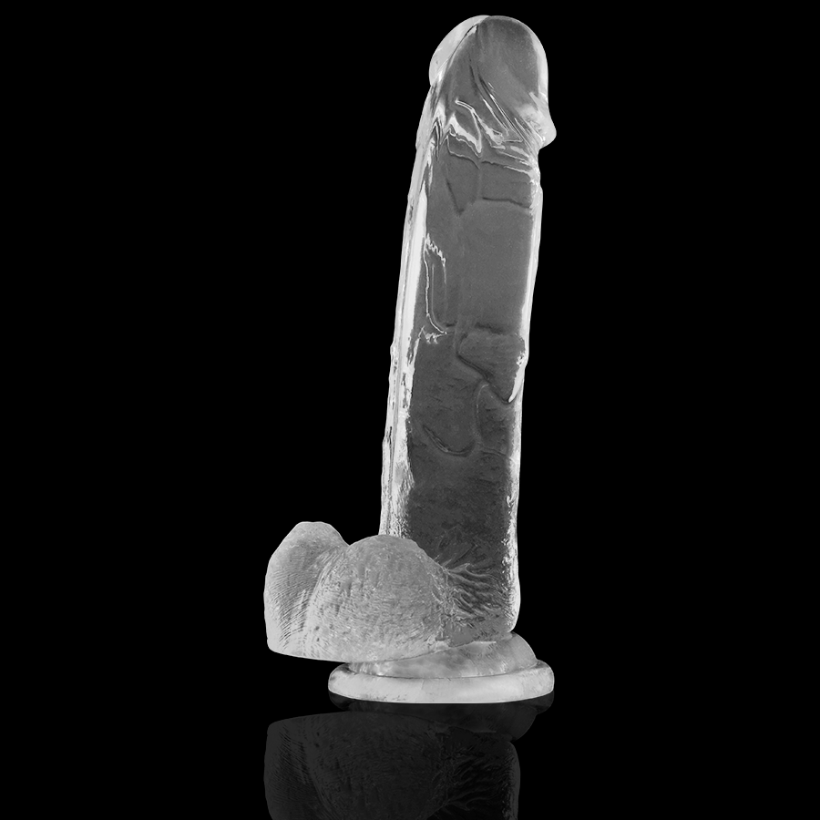 Clear 22cm Realistic Dildo with Balls