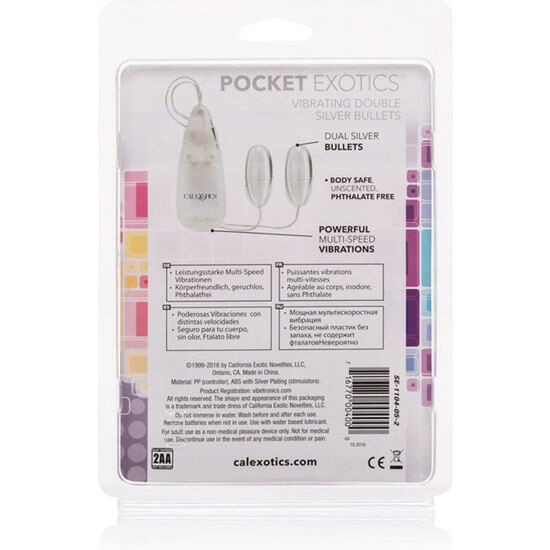 Balas Vibratórias Duplas Prateadas