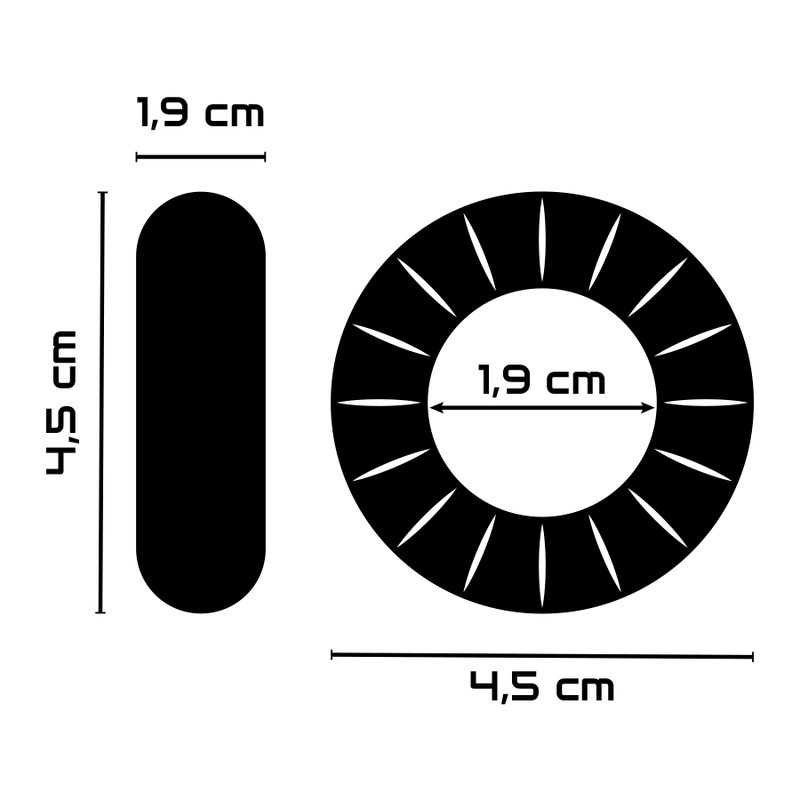 Flexible Black PR07 Penis Ring (4.5cm)