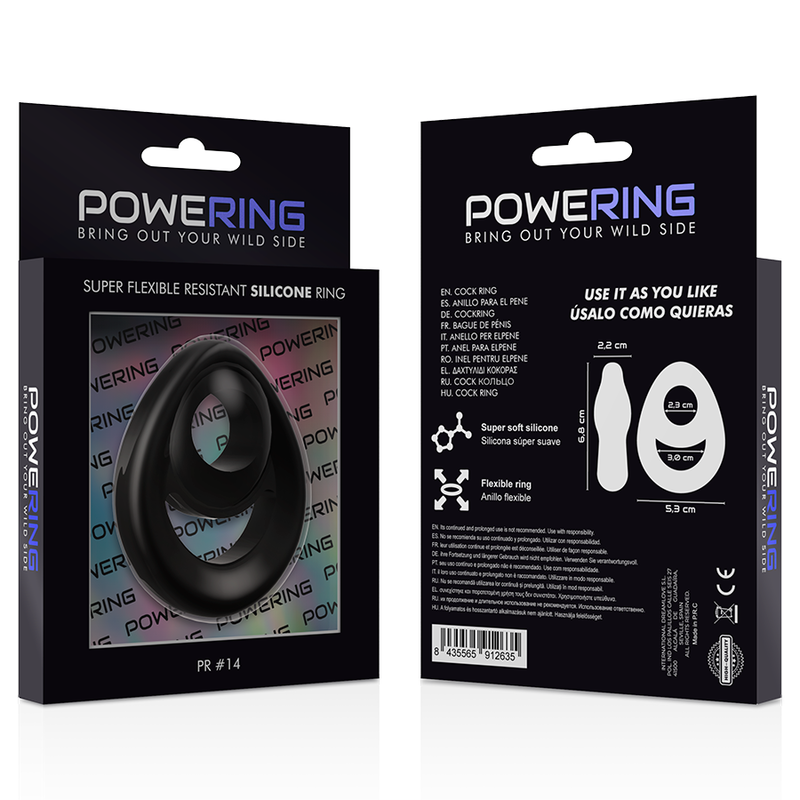 Flexible Black PR14 Cock & Ball Ring