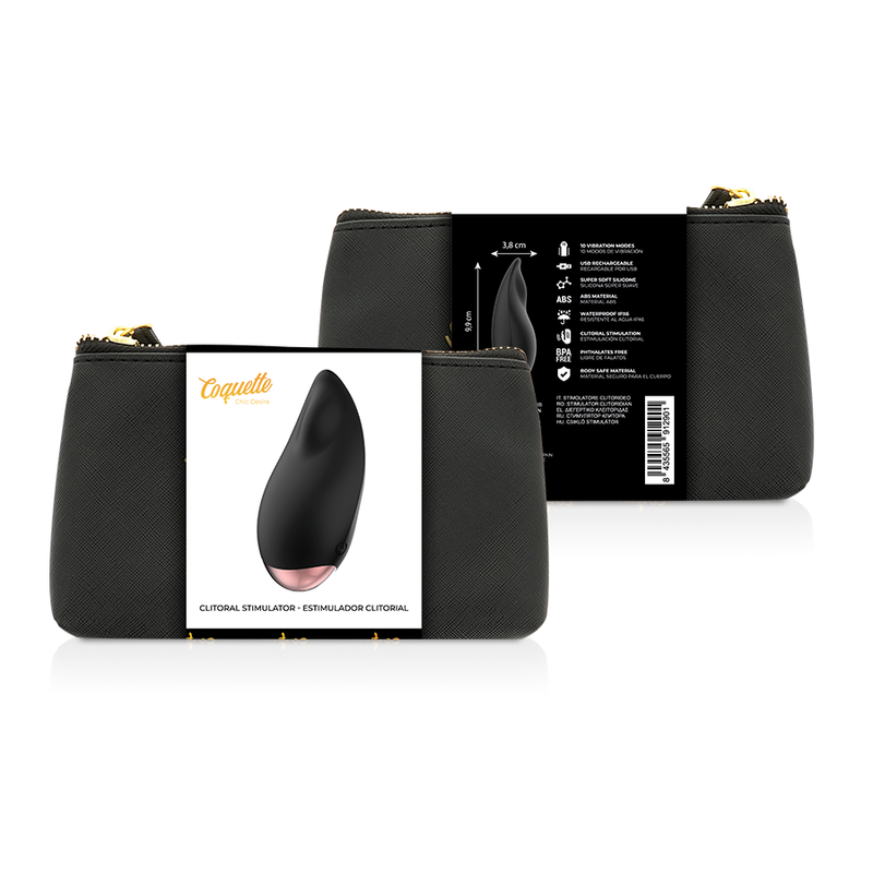 Elegante Estimulador Clitoriano Negro y Dorado