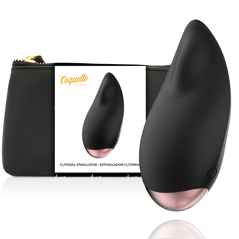 Elegante Estimulador Clitoriano Negro y Dorado