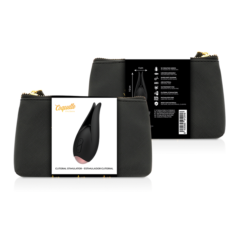 Estimulador Clitoriano de Flor Negro y Dorado