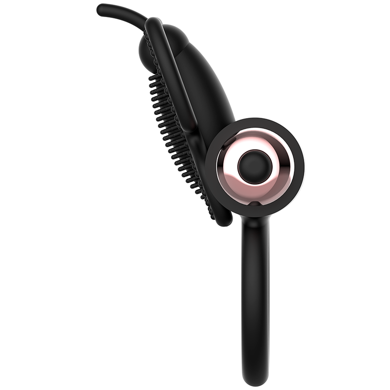 Anillo para Pene Vibrante con Mariposa - Negro/Dorado