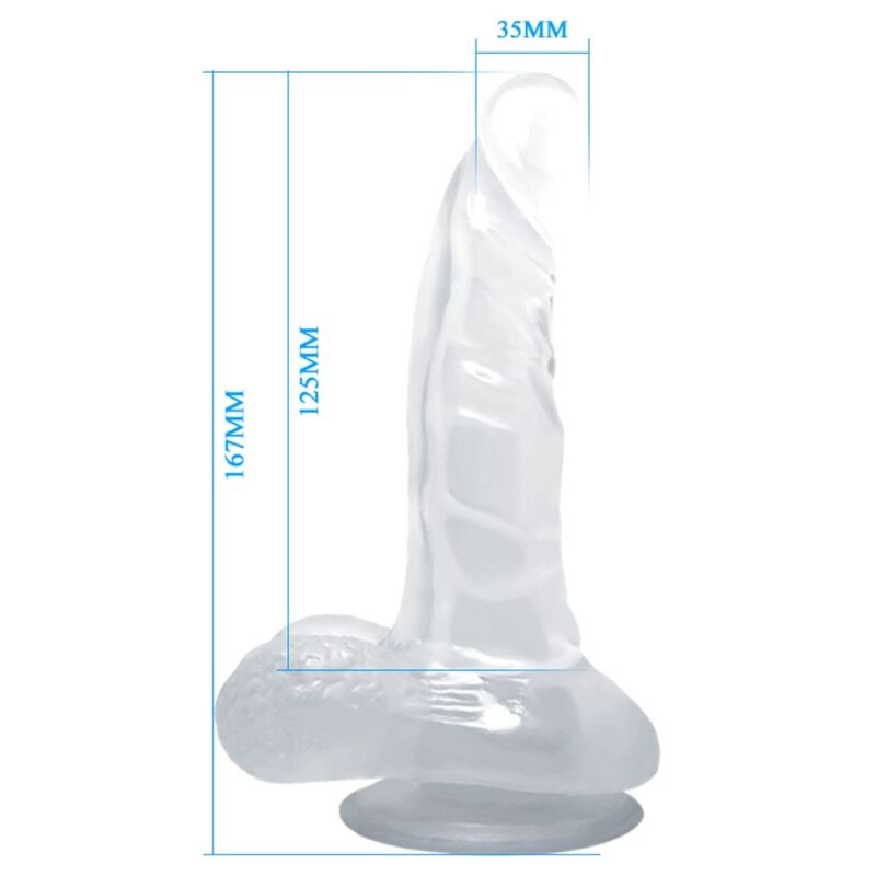 Realistic 16.7cm Suction Cup Dildo - Transparent