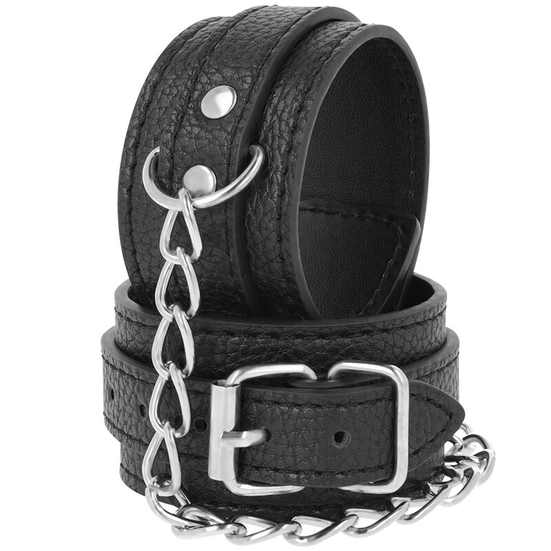 Luxurious Black Leather Handcuffs