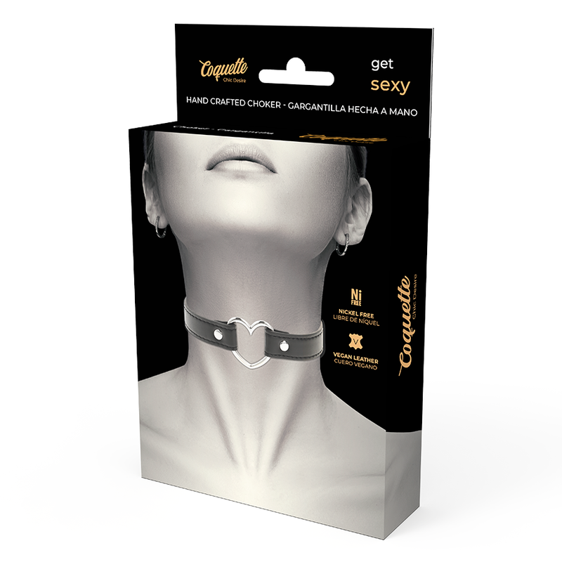 Vegan Leather Heart Collar Bondage Restraint