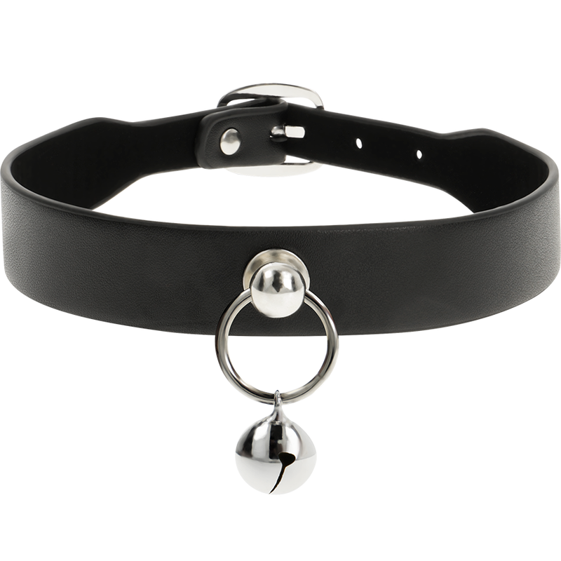 Vegan Leather Bondage Collar with Rattle