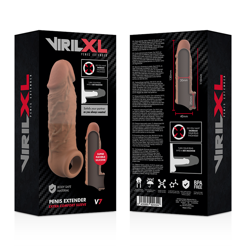 Silicone V7 Brown Penis Extension
