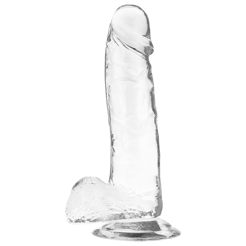 Arnés con pene y testículos transparentes de 20cm