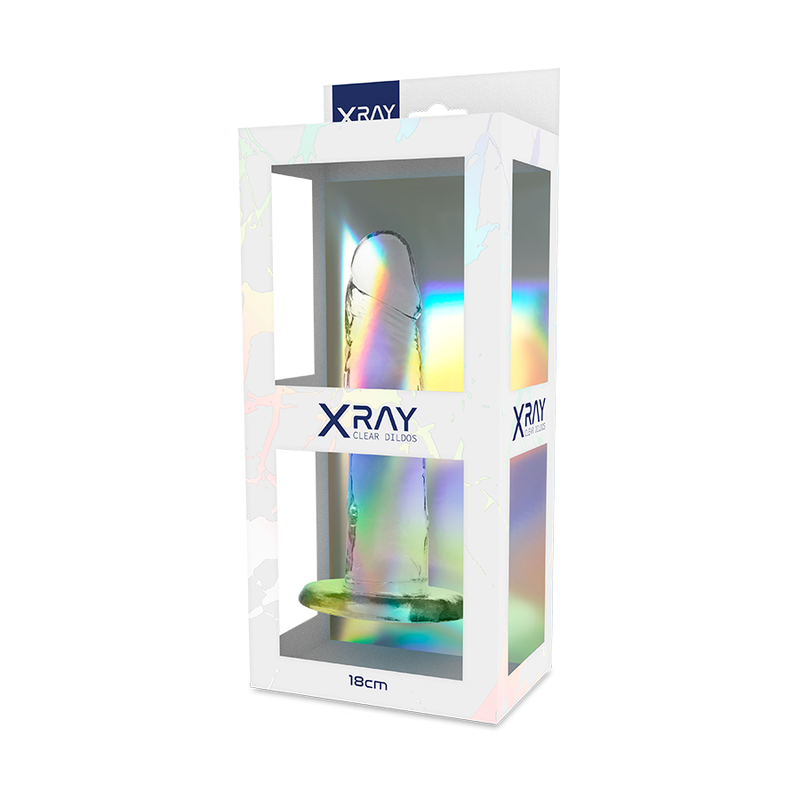 Arnés con dildo transparente de 18 cm