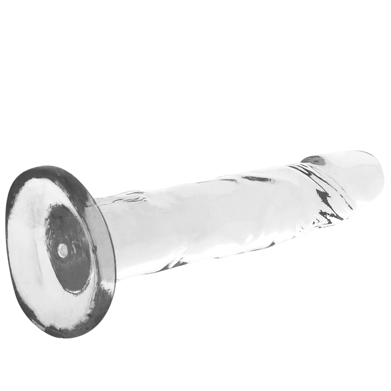 Arnés con dildo transparente de 18 cm