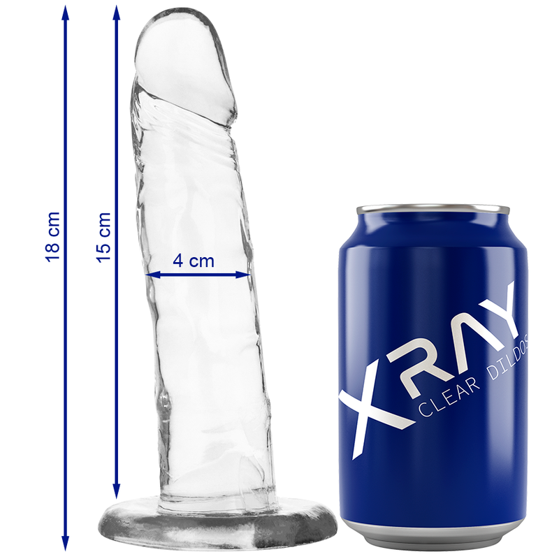 Arnés con dildo transparente de 18 cm
