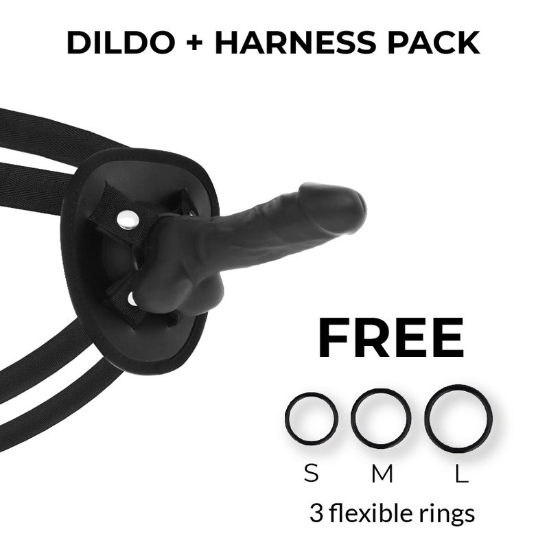 Black Articulated Silicone Harness Cocksil 13cm