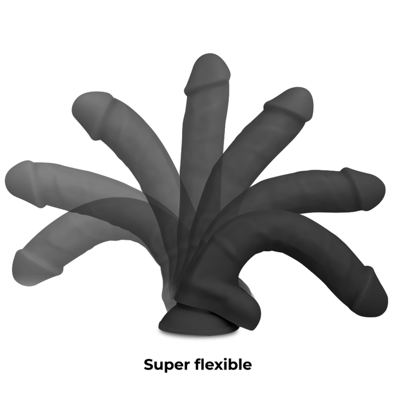 Articulated Silicone Harness Dildo Black 24cm