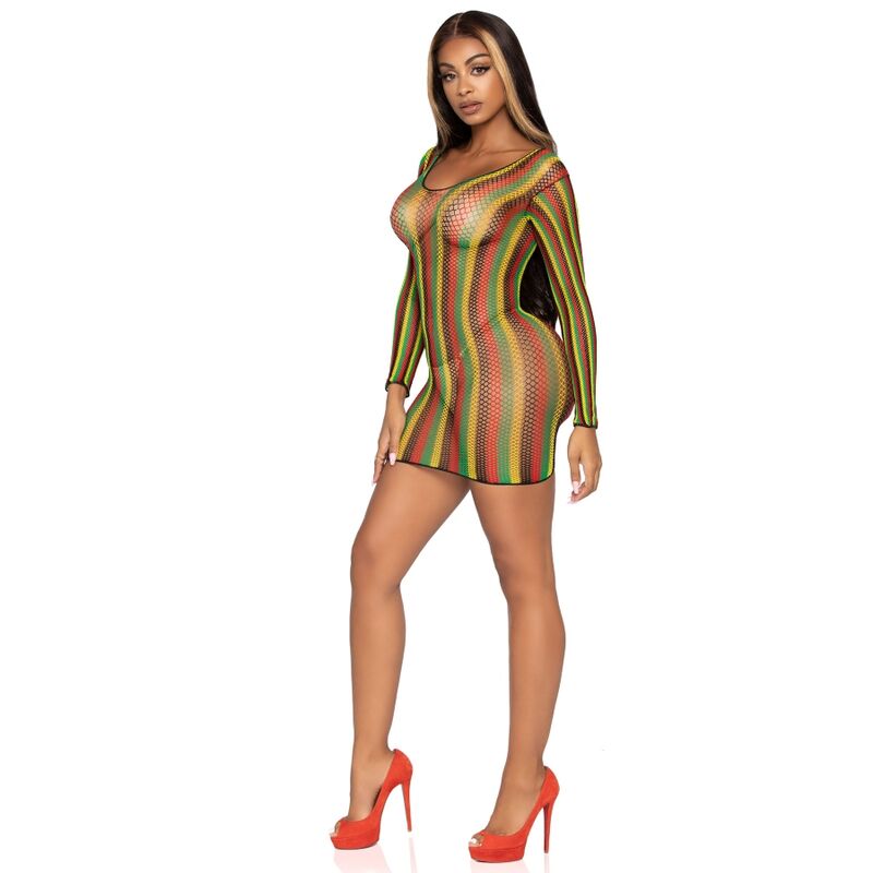 Seductive Rasta One-Size Mini Dress