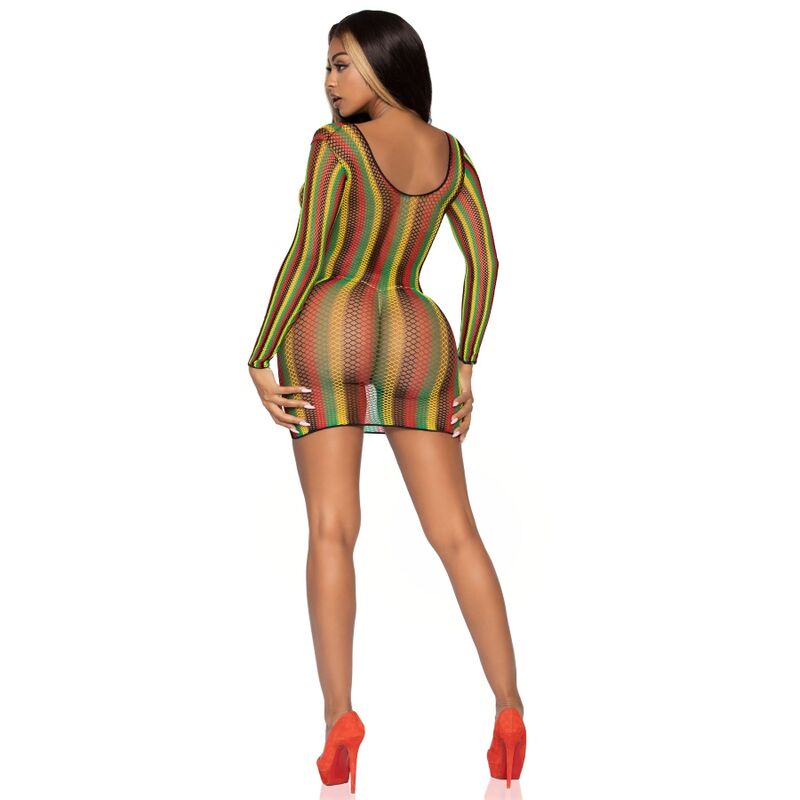 Seductive Rasta One-Size Mini Dress