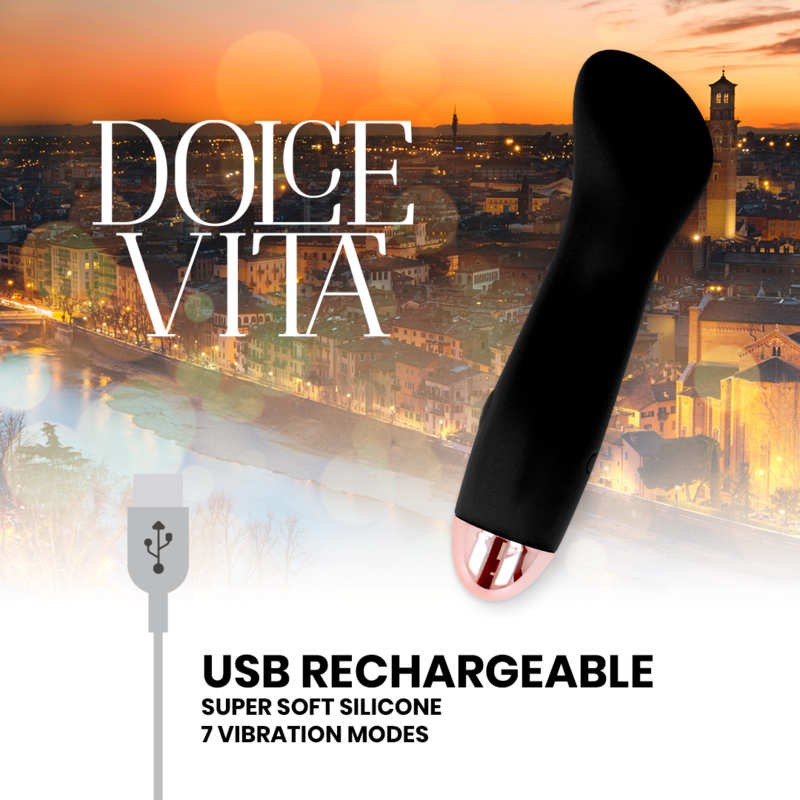 Rechargeable 7-Speed Vibrator - Black
