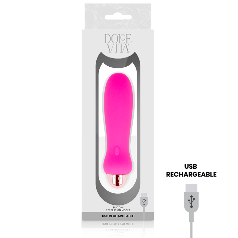 Vibrador Recargable Rosa con 7 Velocidades