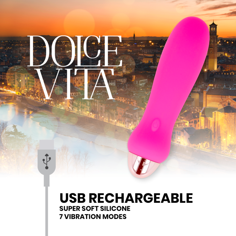 Vibrador Recargable Rosa con 7 Velocidades