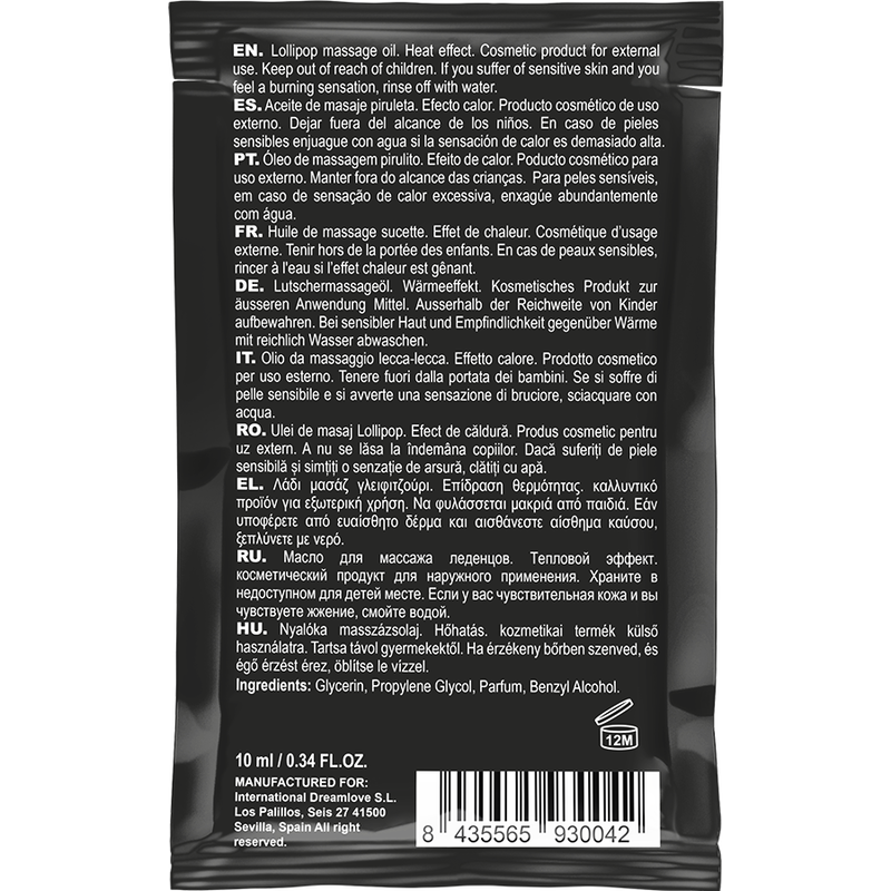 Lollipop Kissable Warming Massage Oil 10ml