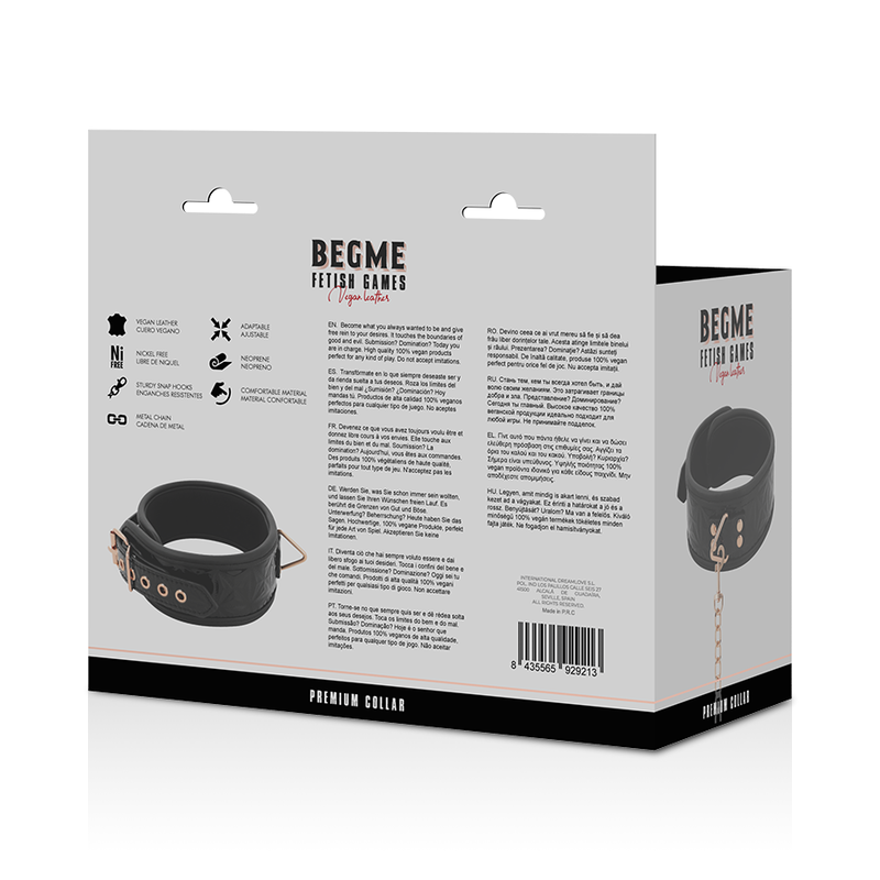 Premium Vegan Leather Bondage Collar
