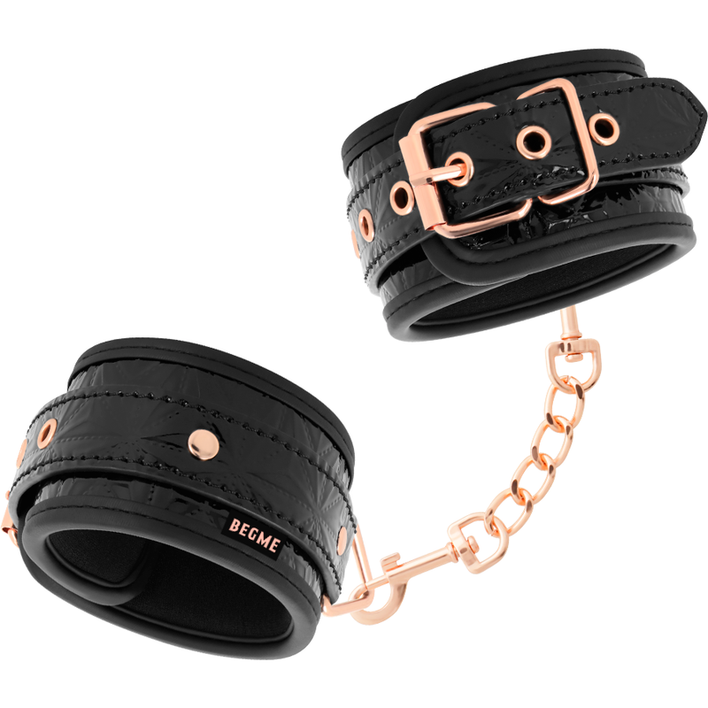 Premium Black Neoprene-Lined Handcuffs