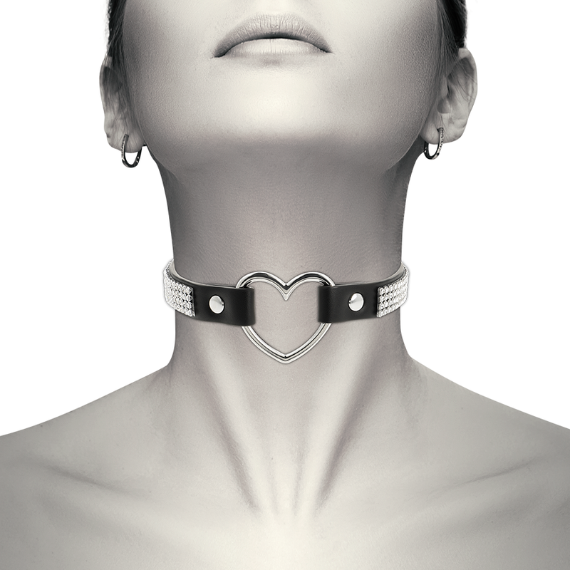 Choker BDSM de Cuero Vegano en Forma de Corazón
