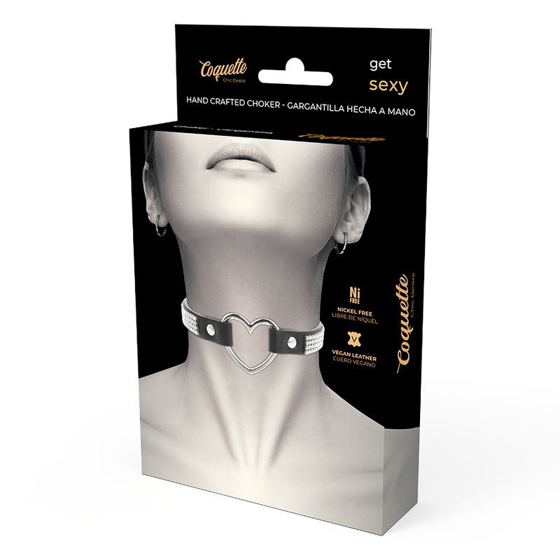 Choker BDSM de Cuero Vegano en Forma de Corazón