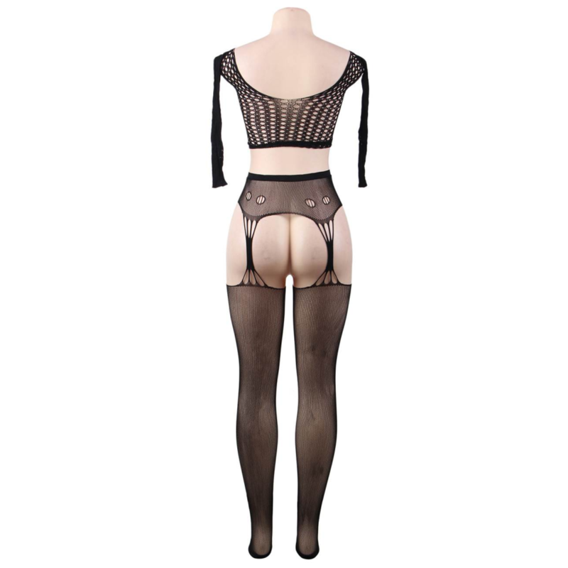 Top Bodystocking Elegante de Manga Comprida