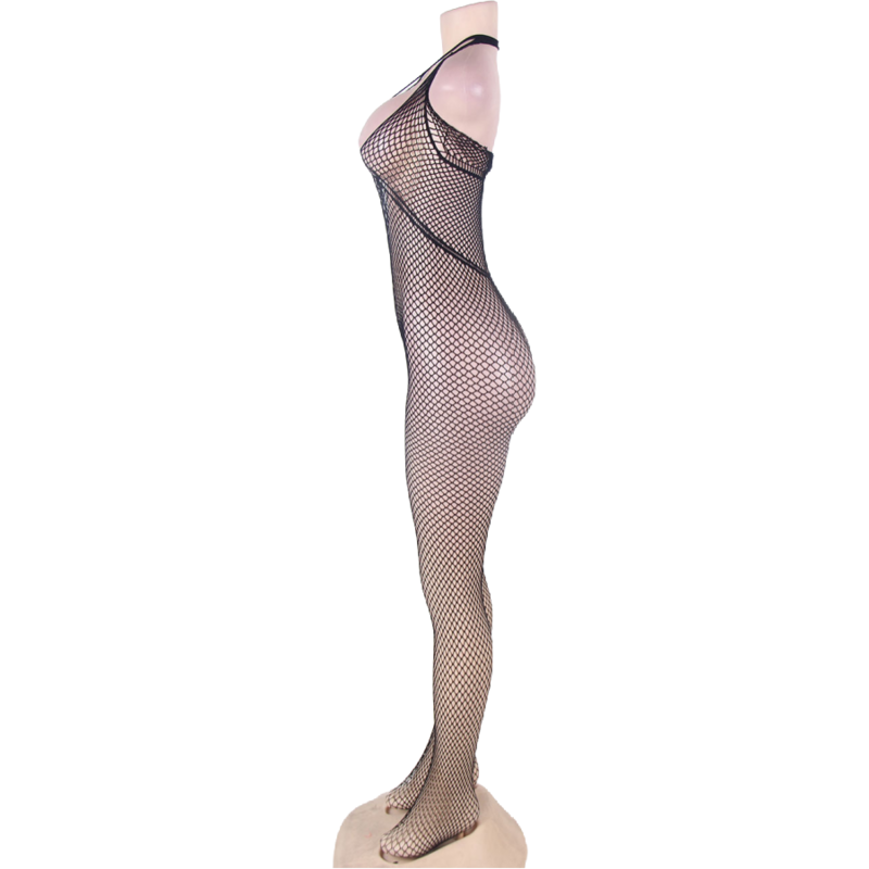 Bodystocking Sedutor com Decote de Cabresto e Costas Abertas