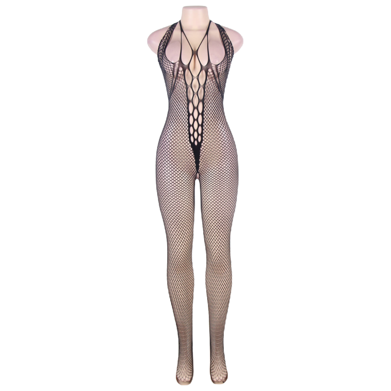 Bodystocking Sedutor com Decote de Cabresto e Costas Abertas