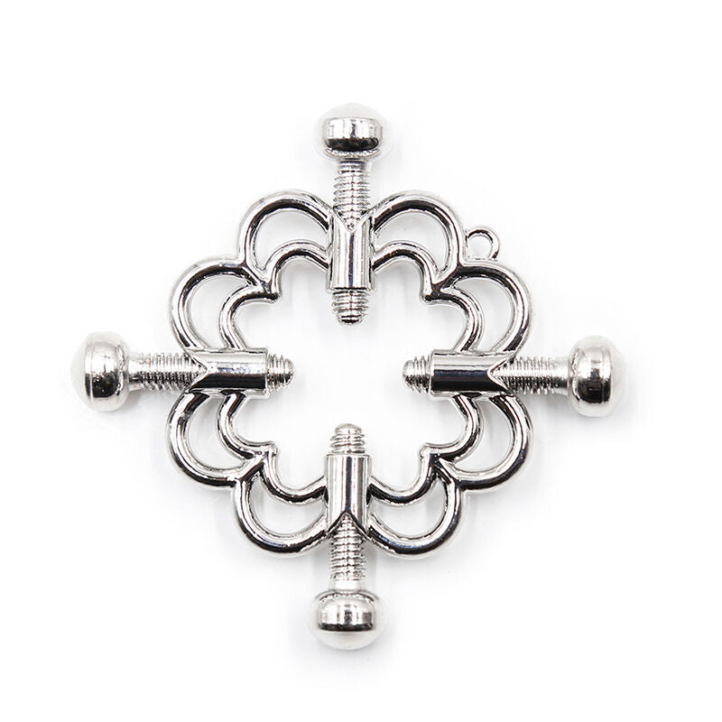 Metallic Flower Nipple Clamps