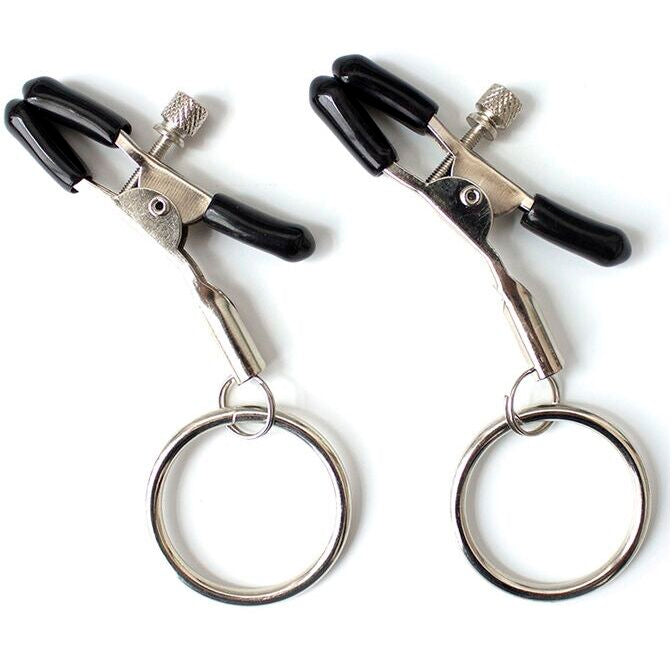 Sensual Bondage Nipple Clamps With Rings