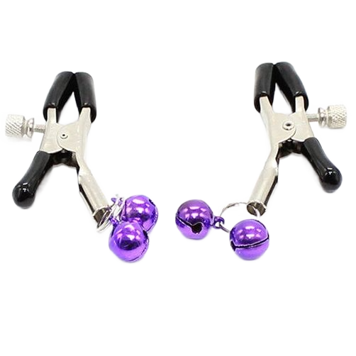 Lilac Bell Nipple Clamps for Bondage