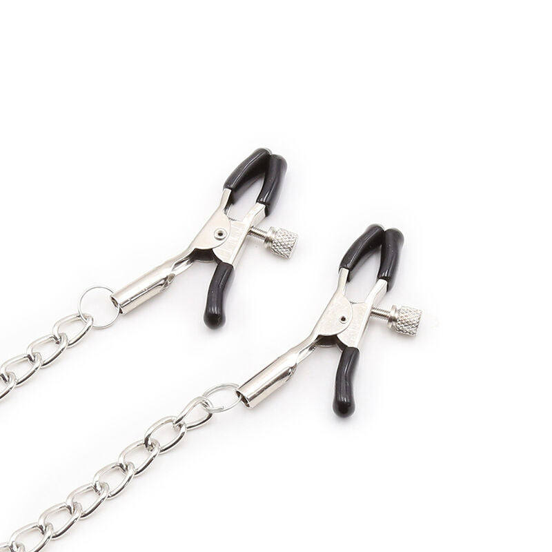 Bondage Ring Gag with Nipple Clamp Chains