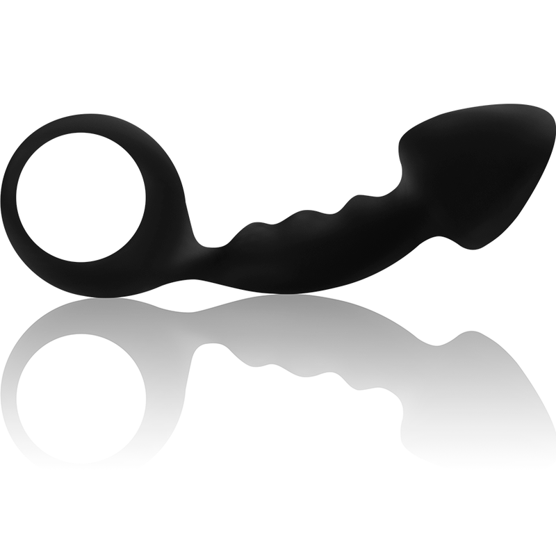 Elegant Ribbed Anal Plug With Pull Ring