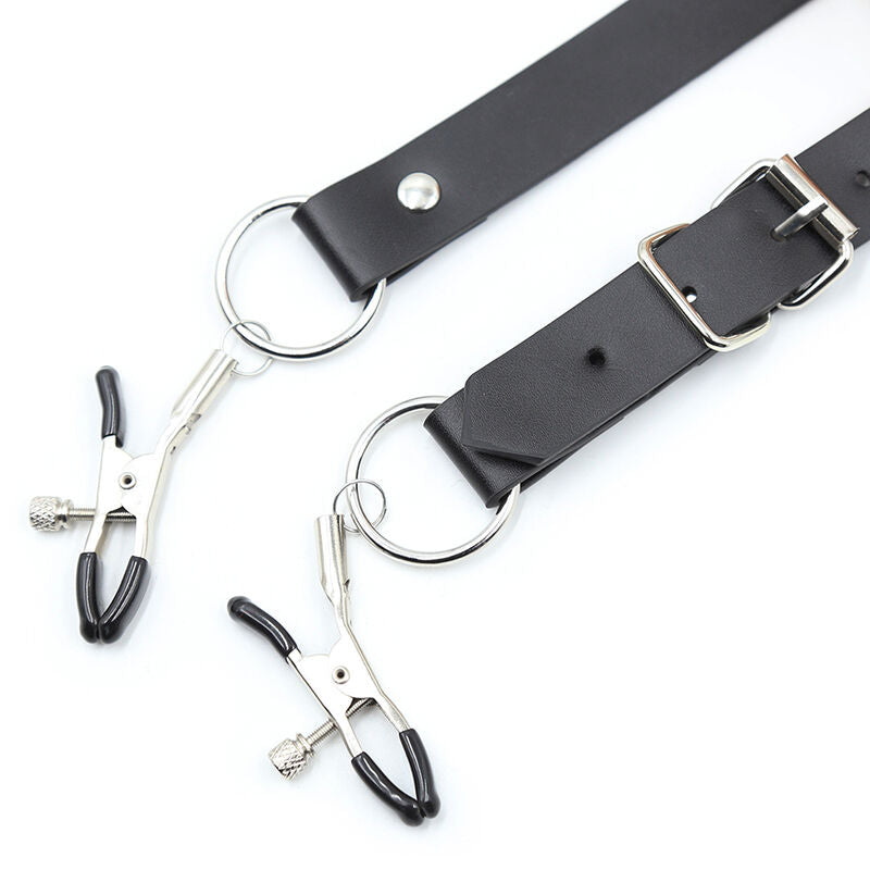 Adjustable Clitoris Clamps with Leg Restraints