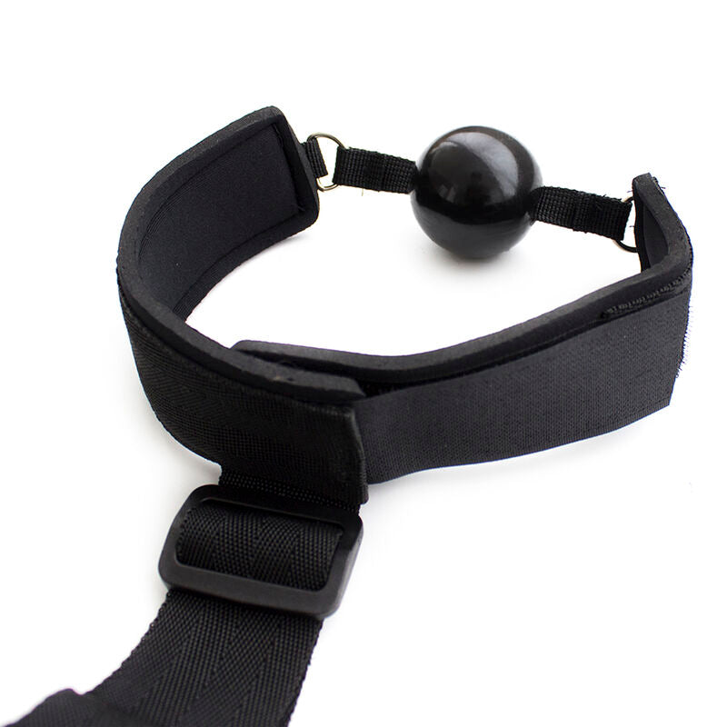 Neoprene Fetish Gag with Handcuffs