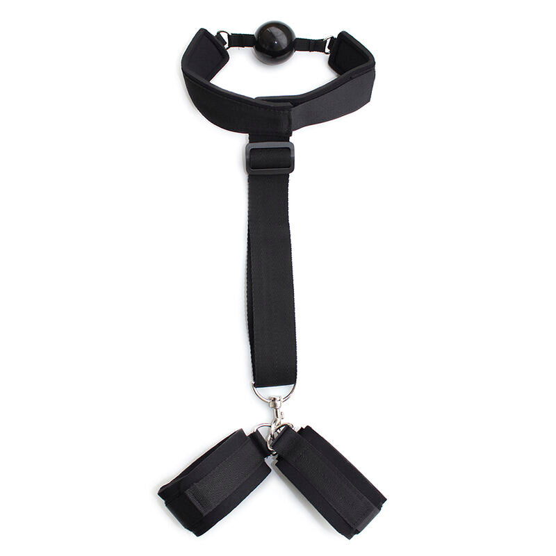 Neoprene Fetish Gag with Handcuffs