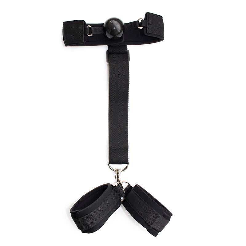 Neoprene Fetish Gag with Handcuffs