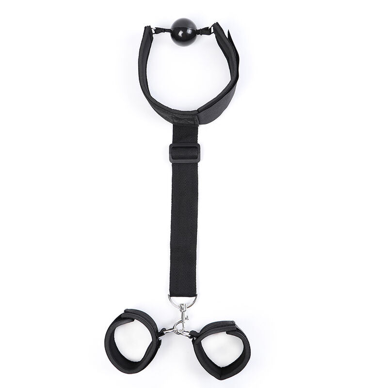 Neoprene Fetish Gag with Handcuffs