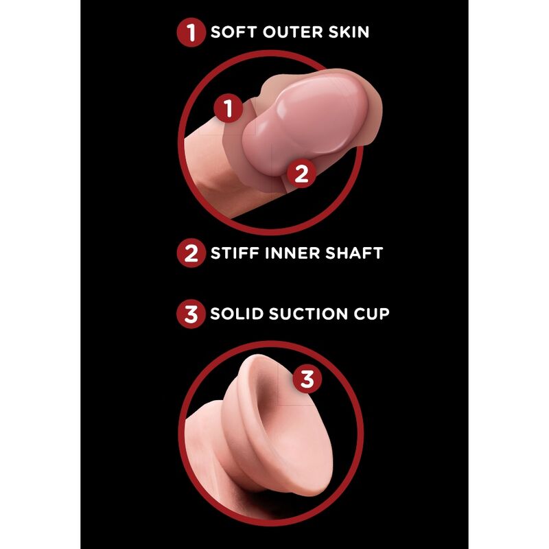 Plus 3D Dildo with Swinging Balls 20.3cm