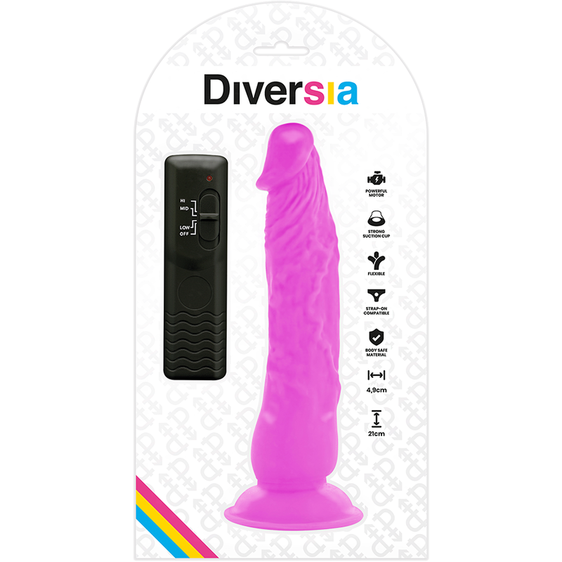 Dildo Vibrador Flexible Morado 21cm